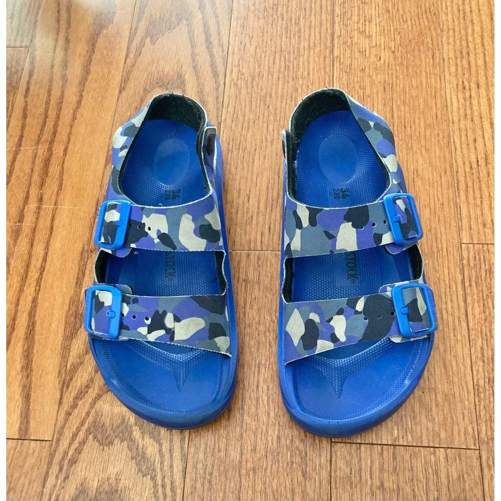 Birkenstock Mogami Kids Blue‎ Camo Sandals Size 34 EU 2.5 US Boys Girls